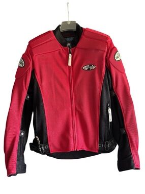 Joe Rocket Women’s XS Red Black Mesh Armored Motorcycle Riding Jacket